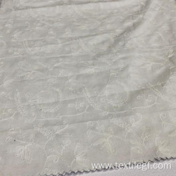 White Line Embroidery Fabric